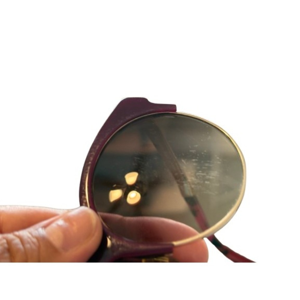 Kate Spade Hello Sunshine Dark Purple Gold Round Gradient Cat Eye Sunglasses - Picture 15 of 15